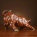 Red&Blue Colored Copper Cow Ornament 
